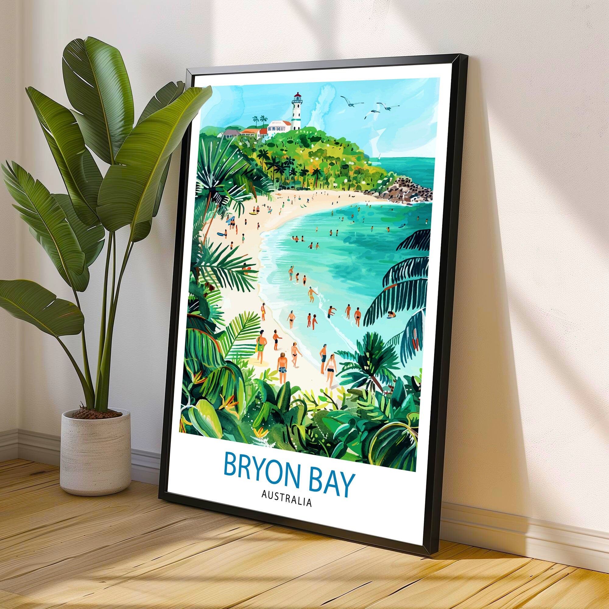 Byron Bay Australia Travel Print Wall Decor Wall Art Byron Bay Wall Hanging Home Décor Byron Bay Gift Art Lovers Australian Art Lover Gift