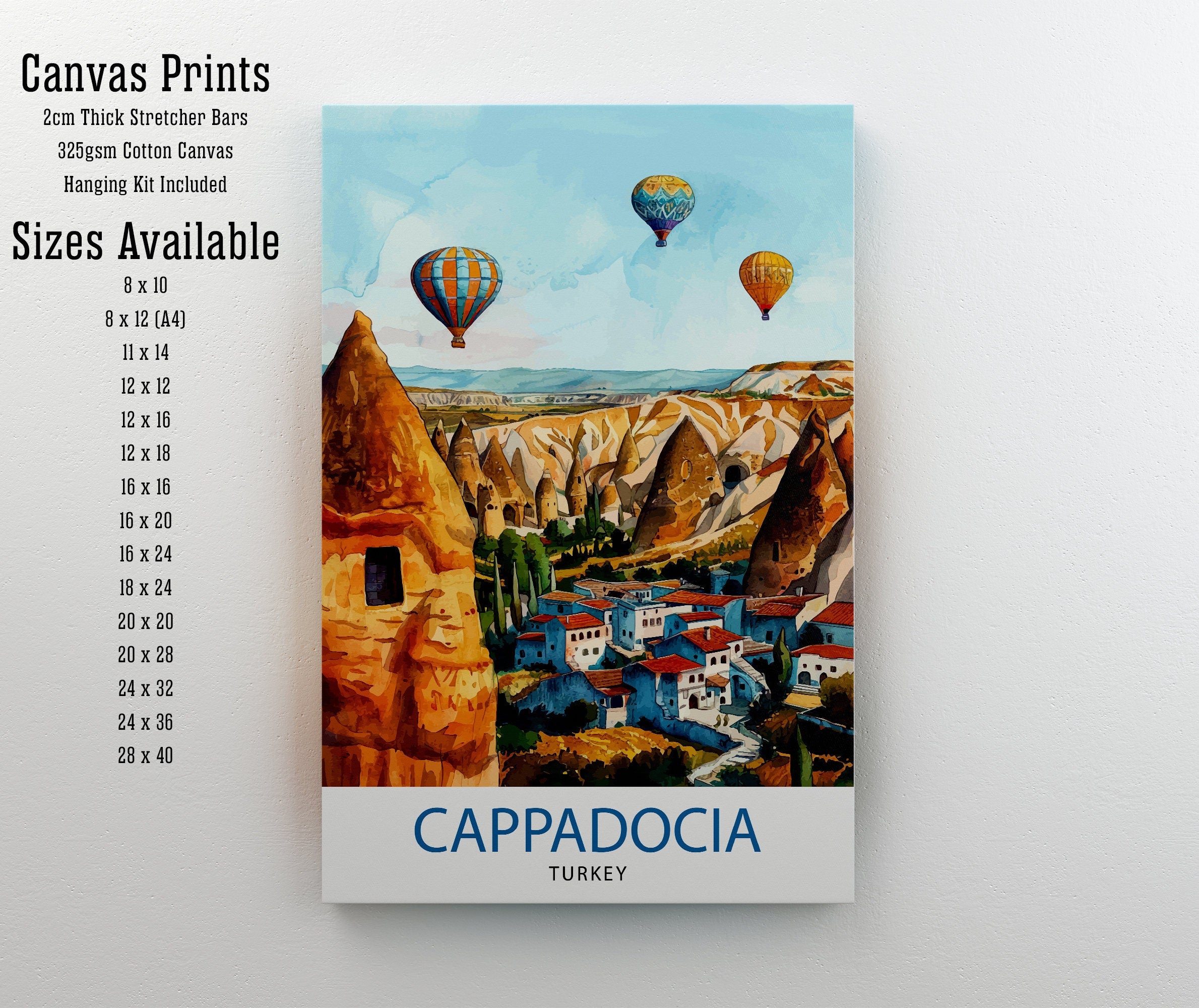 Cappadocia Turkey Travel Print Wall Decor Wall Art Cappadocia Wall Hanging Home Décor Cappadocia Gift Art Lovers Turkey Art Lover Gift Print