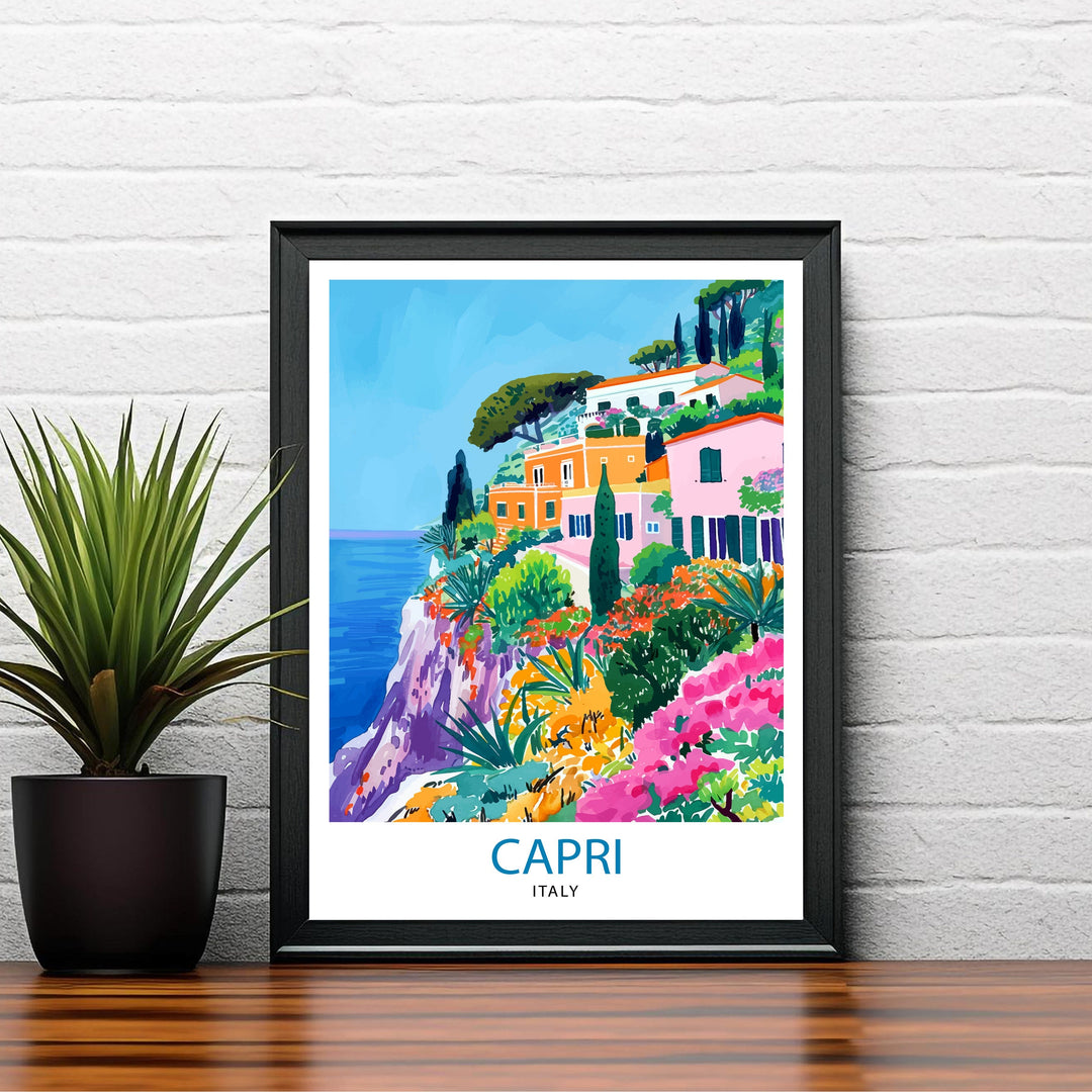 Capri Italy Travel Poster Capri