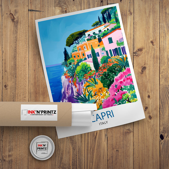 Capri Italy Travel Poster Capri