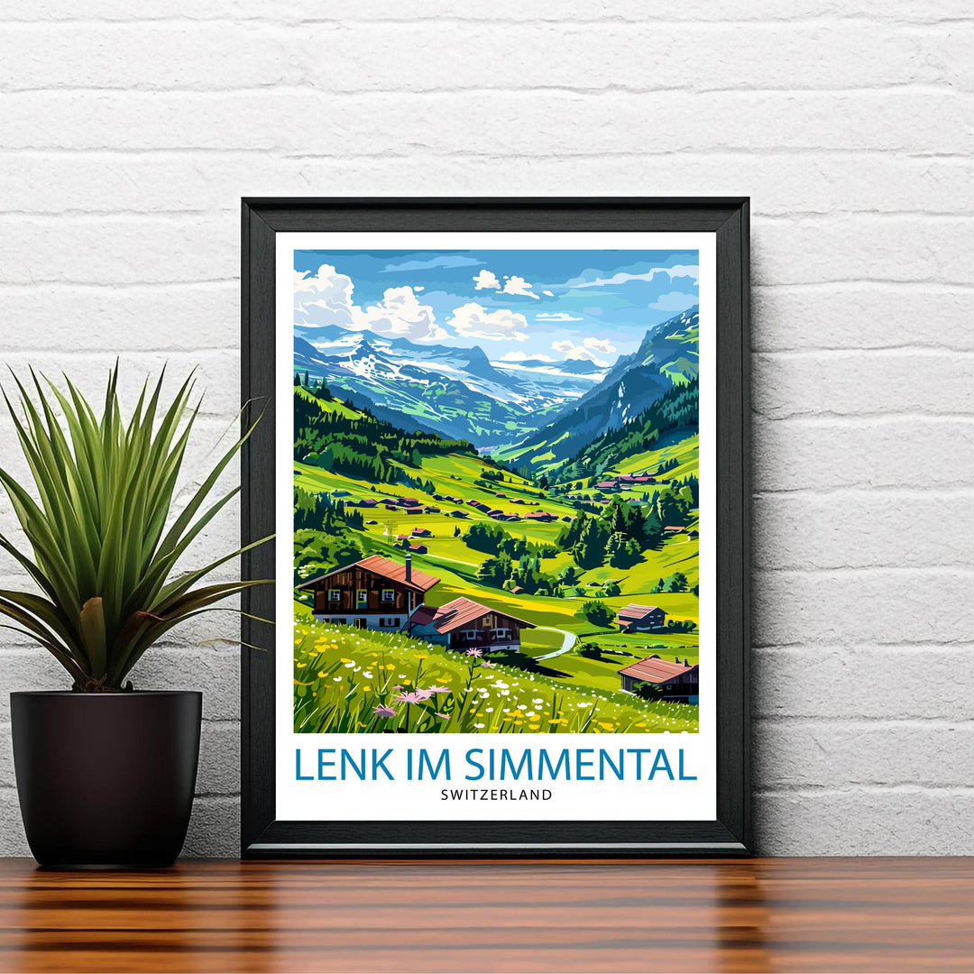 Lenk im Simmental Switzerland Travel Print Wall Decor Wall Art Lenk Wall Hanging Home Décor Lenk Gift Art Lovers Swiss Art Lover Gift