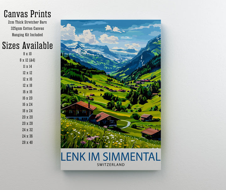 Lenk im Simmental Switzerland Travel Print Wall Decor Wall Art Lenk Wall Hanging Home Décor Lenk Gift Art Lovers Swiss Art Lover Gift