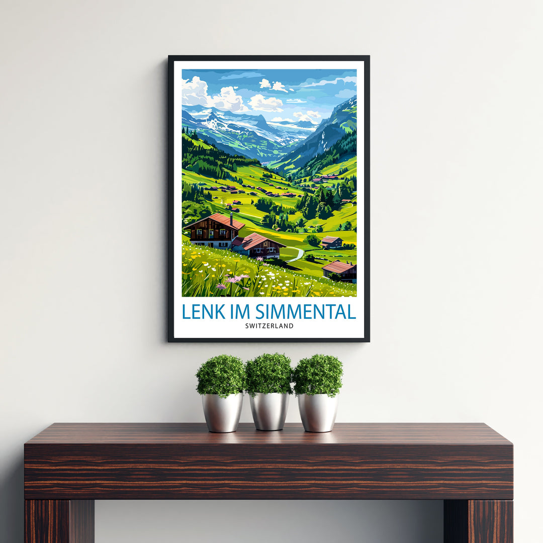 Lenk im Simmental Switzerland Travel Print Wall Decor Wall Art Lenk Wall Hanging Home Décor Lenk Gift Art Lovers Swiss Art Lover Gift