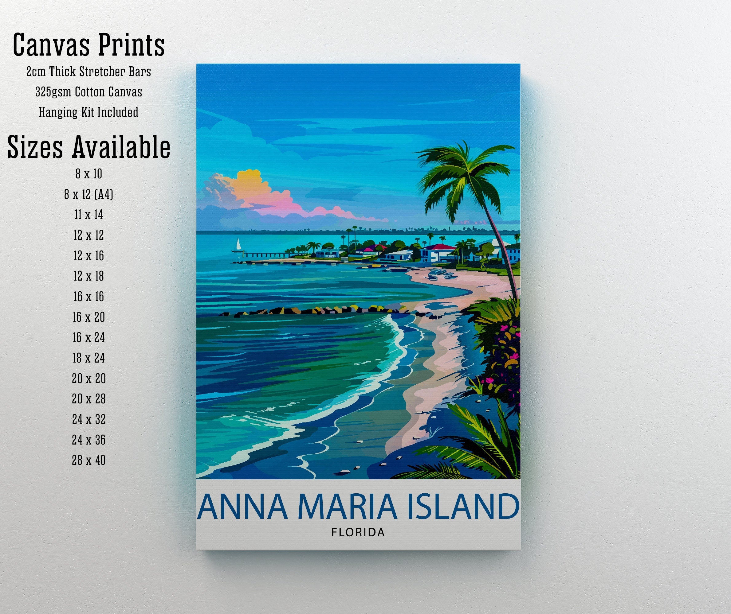 Anna Maria Island Florida Travel Print Wall Decor Wall Art Anna Maria Island Wall Hanging Home Décor Anna Maria Island Gift Art Lovers