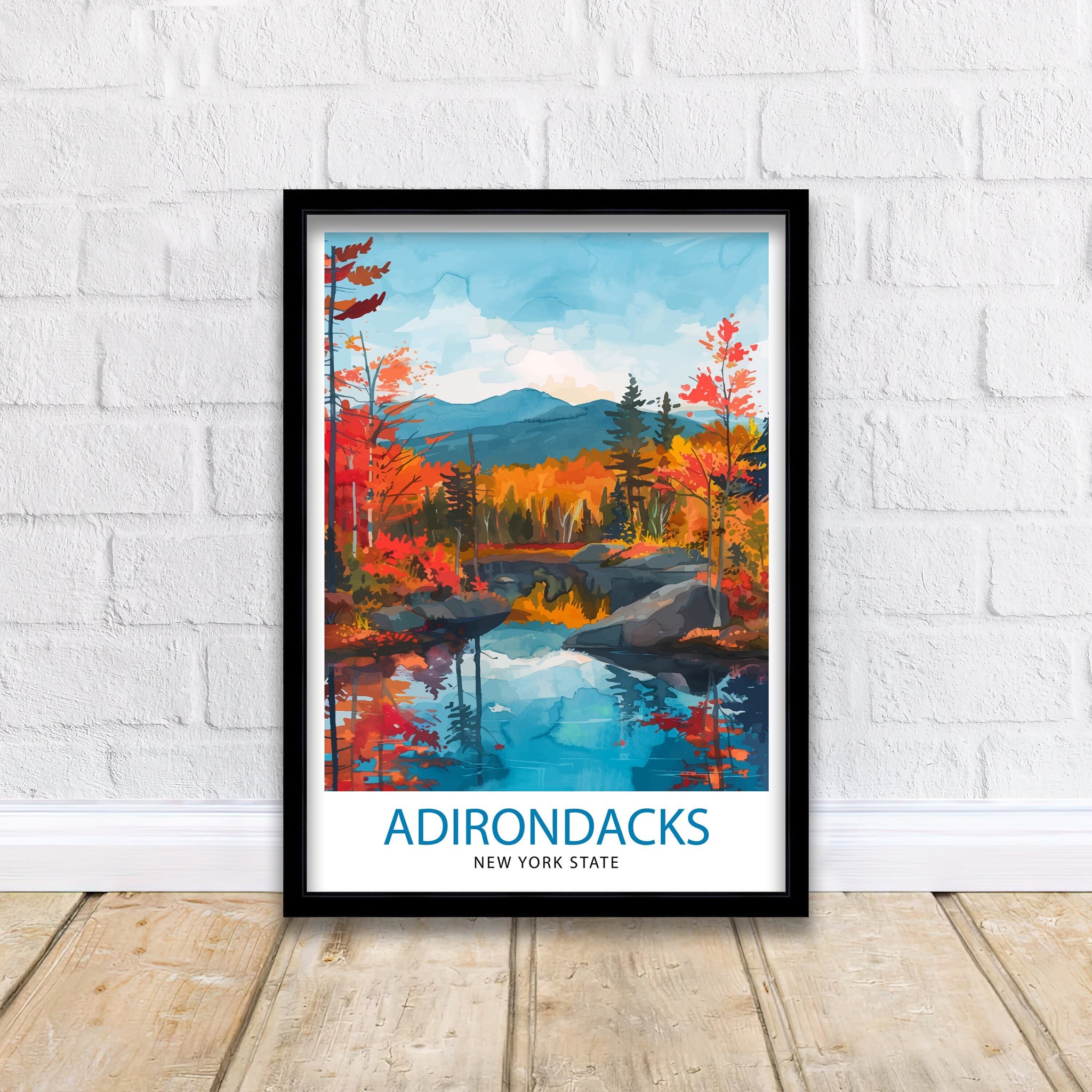 Adirondack Mountains New York Travel Poster