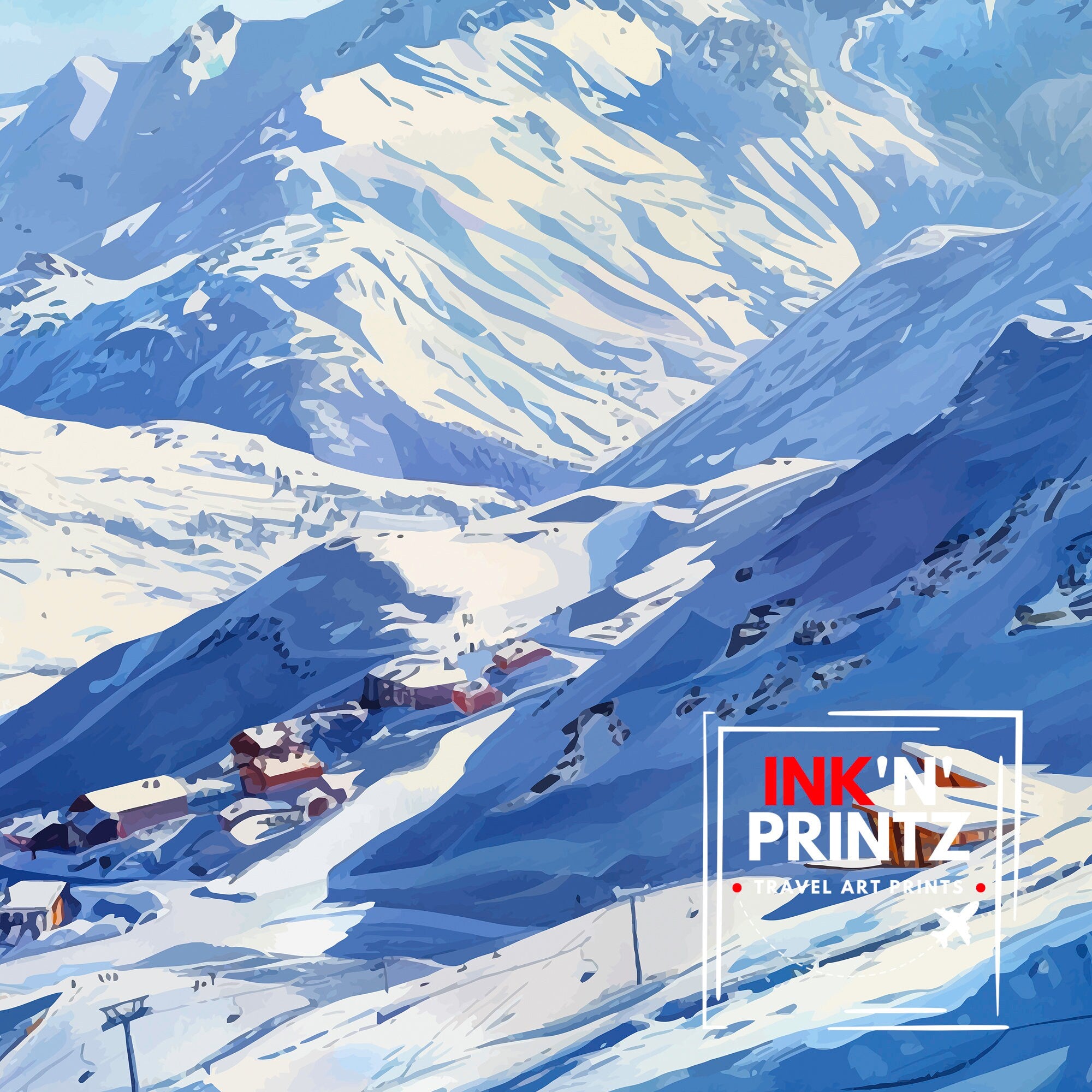 Alpe d'Huez Print Alpe d'Huez Decor Alpe d'Huez Poster Alpe d'Huez Art Alpe d'Huez Wall Art Gift for Skiing Fans Alpe d'Huez Home Decor