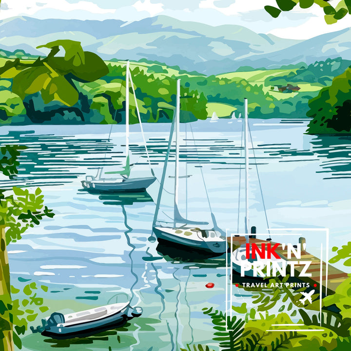 Lake Windermere Lake District Travel Poster