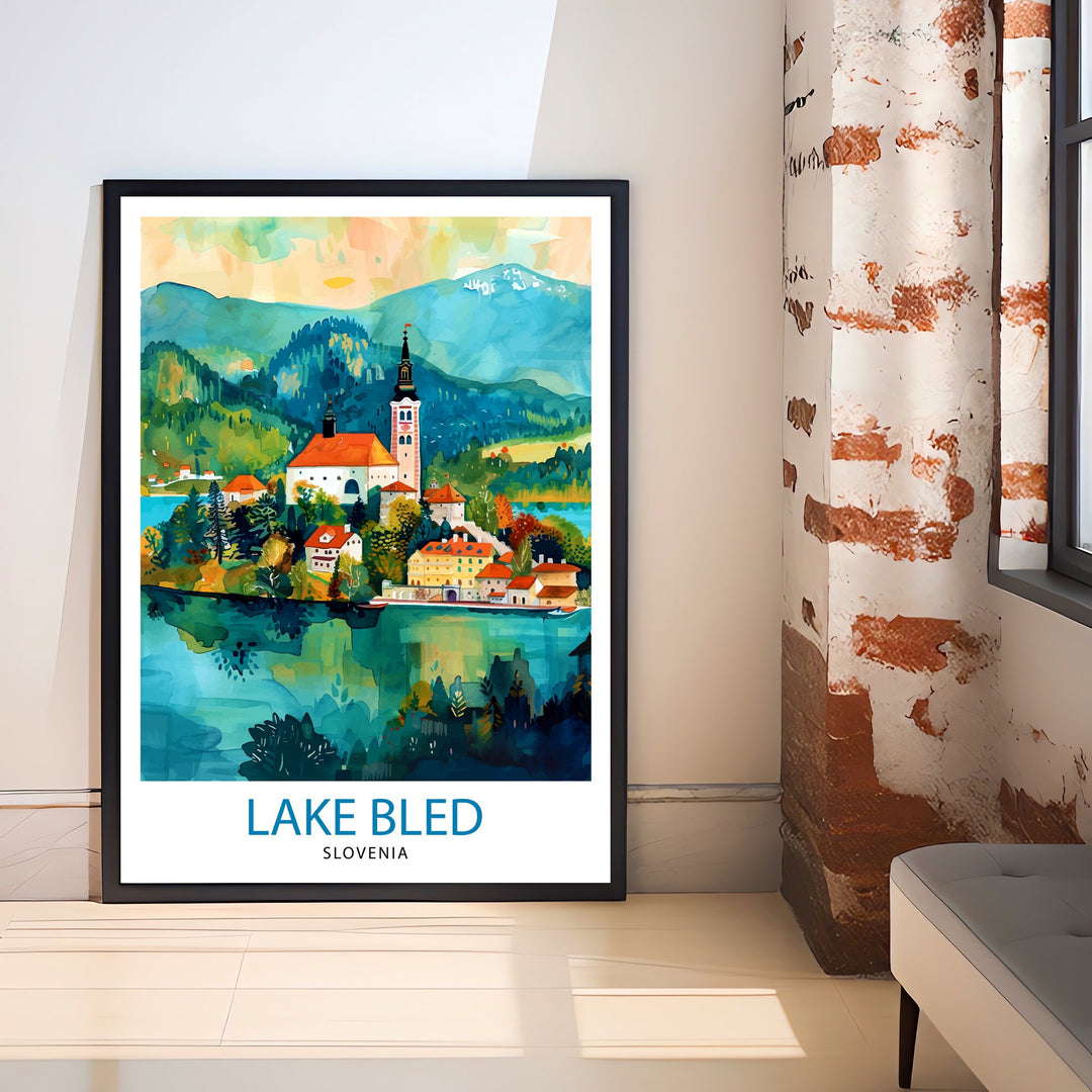 Lake Bled Slovenia Travel Poster