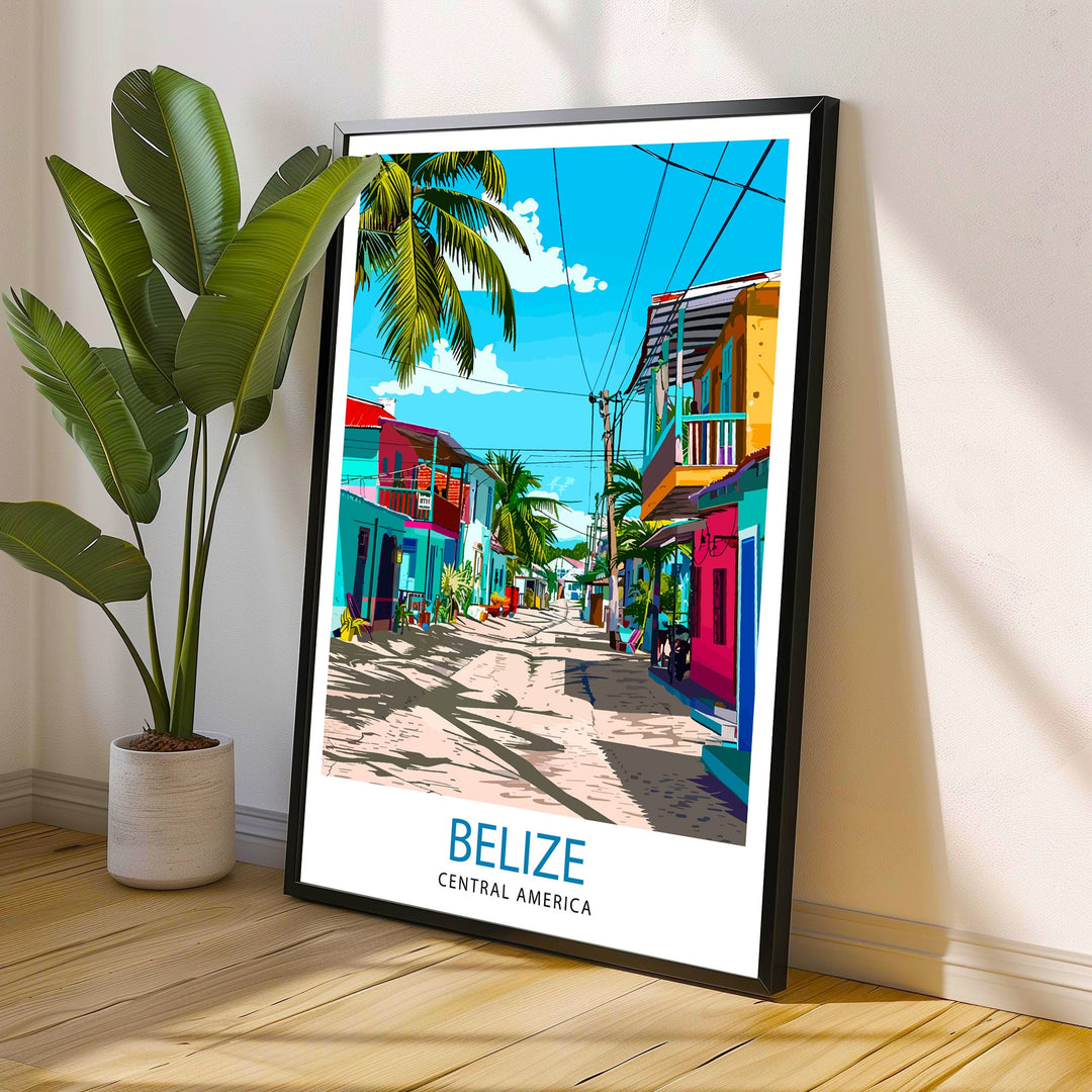 Belize Travel Print Wall Decor Wall Art Belize Wall Hanging Home Décor Belize Gift Art Lovers Central American Art Lover Gift Print Art