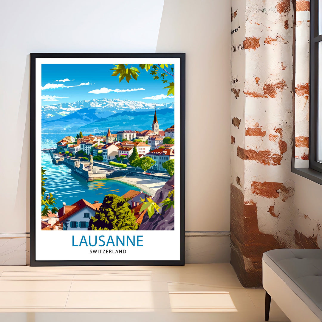 Lausanne Switzerland Travel Poster