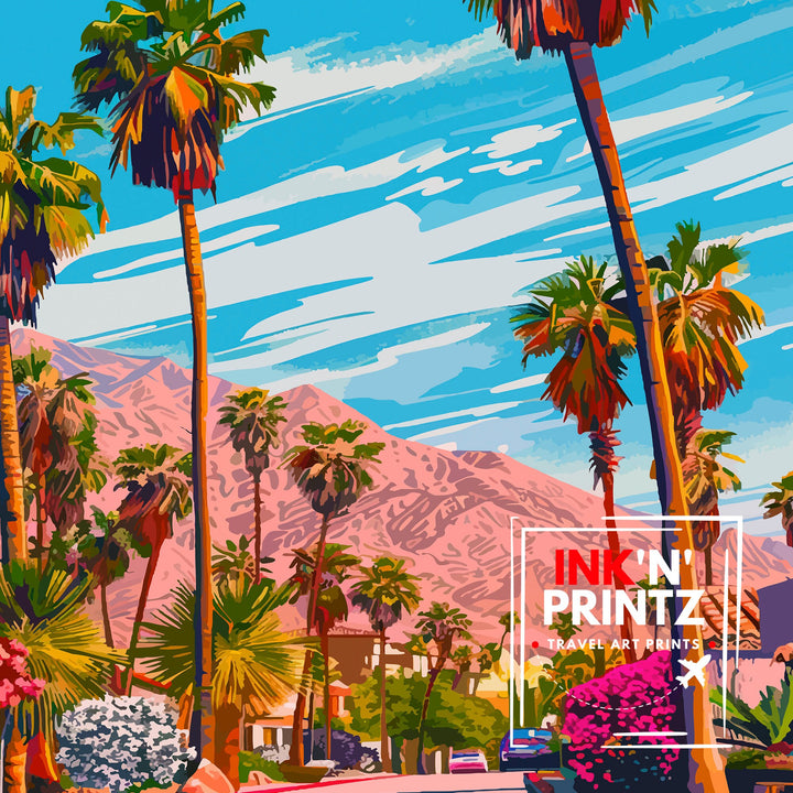 Palm Springs California Travel Print Wall Decor Wall Art Palm Springs Wall Hanging Home Décor Palm Springs Gift Art Lovers American Art