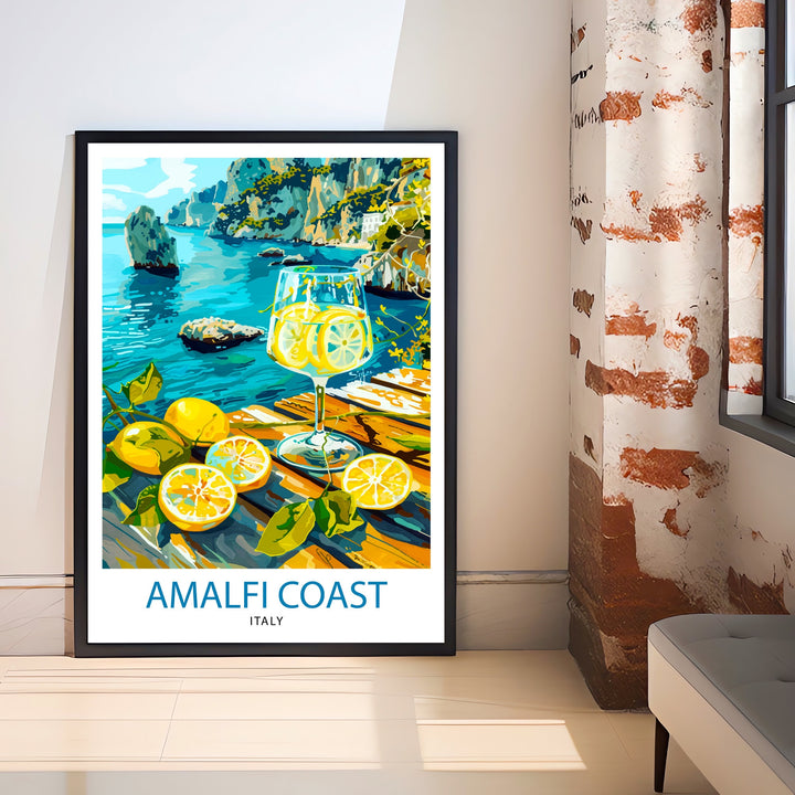 Amalfi Coast Italy Travel Poster