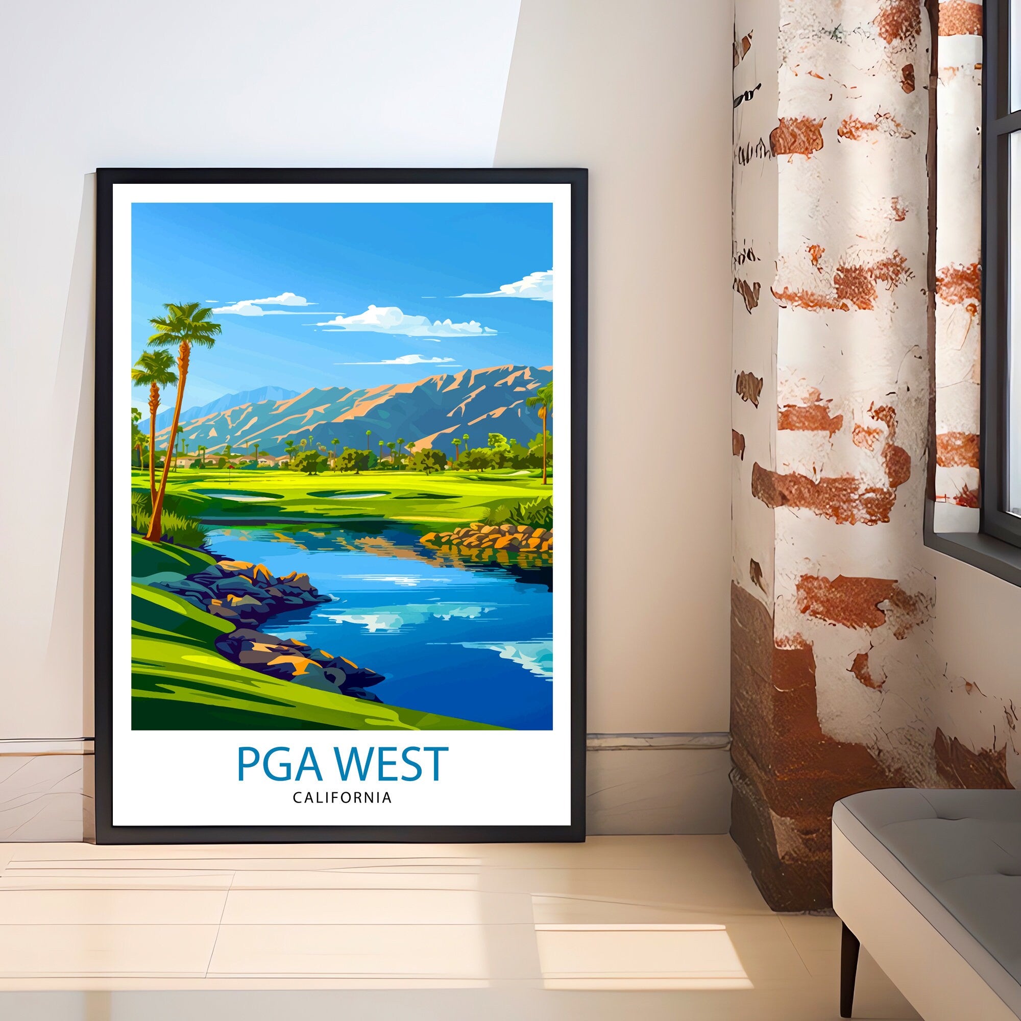 PGA West La Quinta California Golf Course Travel Print Wall Decor Wall Art PGA West Wall Hanging Home Décor PGA West Gift Art Lovers Golf