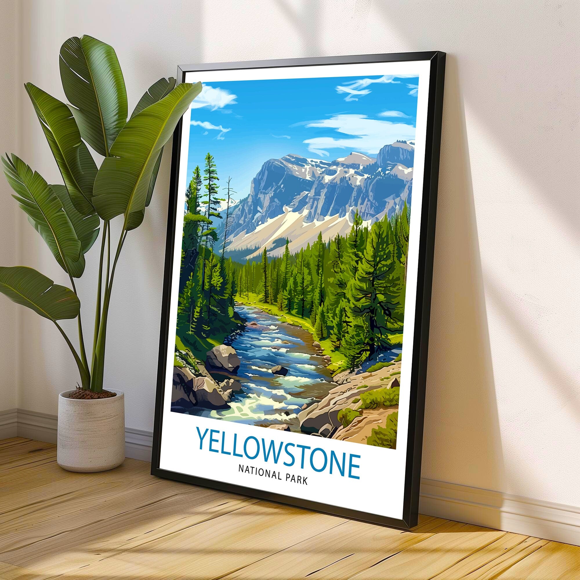 Yellowstone National Park Travel Print Wall Decor Wall Art Yellowstone Wall Hanging Home Décor Yellowstone Gift Art Lovers American Art