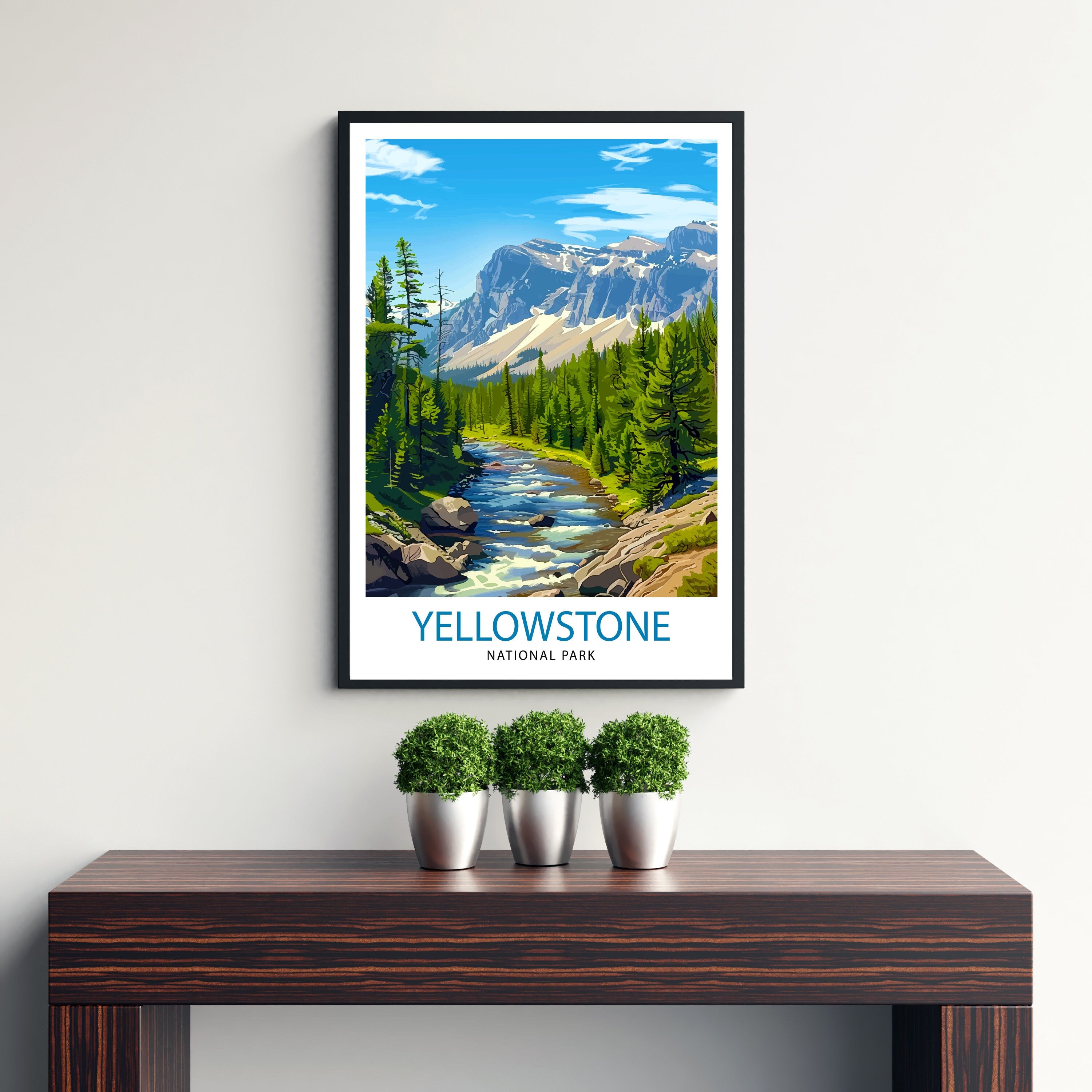 Yellowstone National Park Travel Print Wall Decor Wall Art Yellowstone Wall Hanging Home Décor Yellowstone Gift Art Lovers American Art