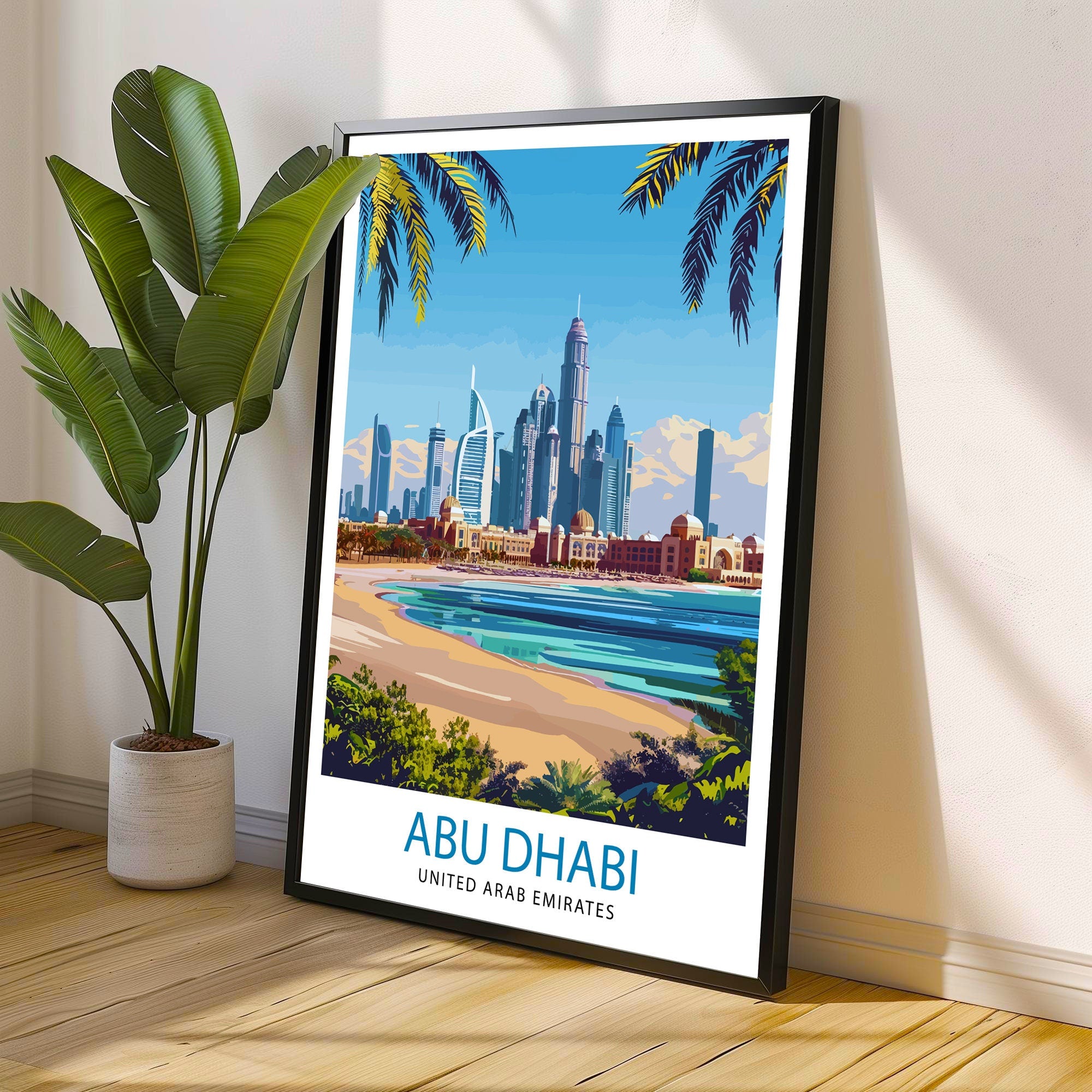 Abu Dhabi UAE Travel Print Wall Decor Wall Art Abu Dhabi Wall Hanging Home Décor Abu Dhabi Gift Art Lovers Middle Eastern Art Lover Gift