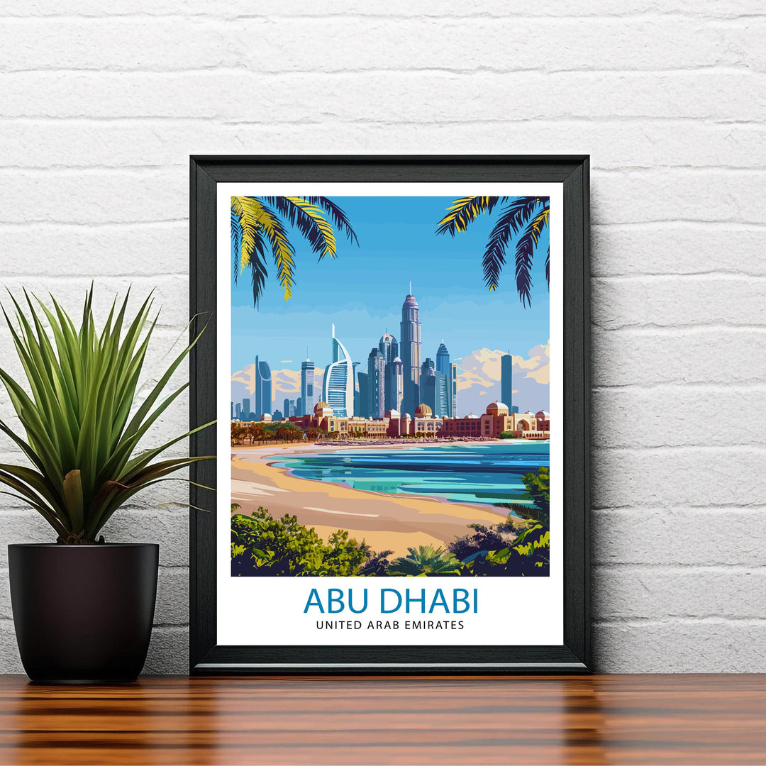 Abu Dhabi UAE Travel Print Wall Decor Wall Art Abu Dhabi Wall Hanging Home Décor Abu Dhabi Gift Art Lovers Middle Eastern Art Lover Gift