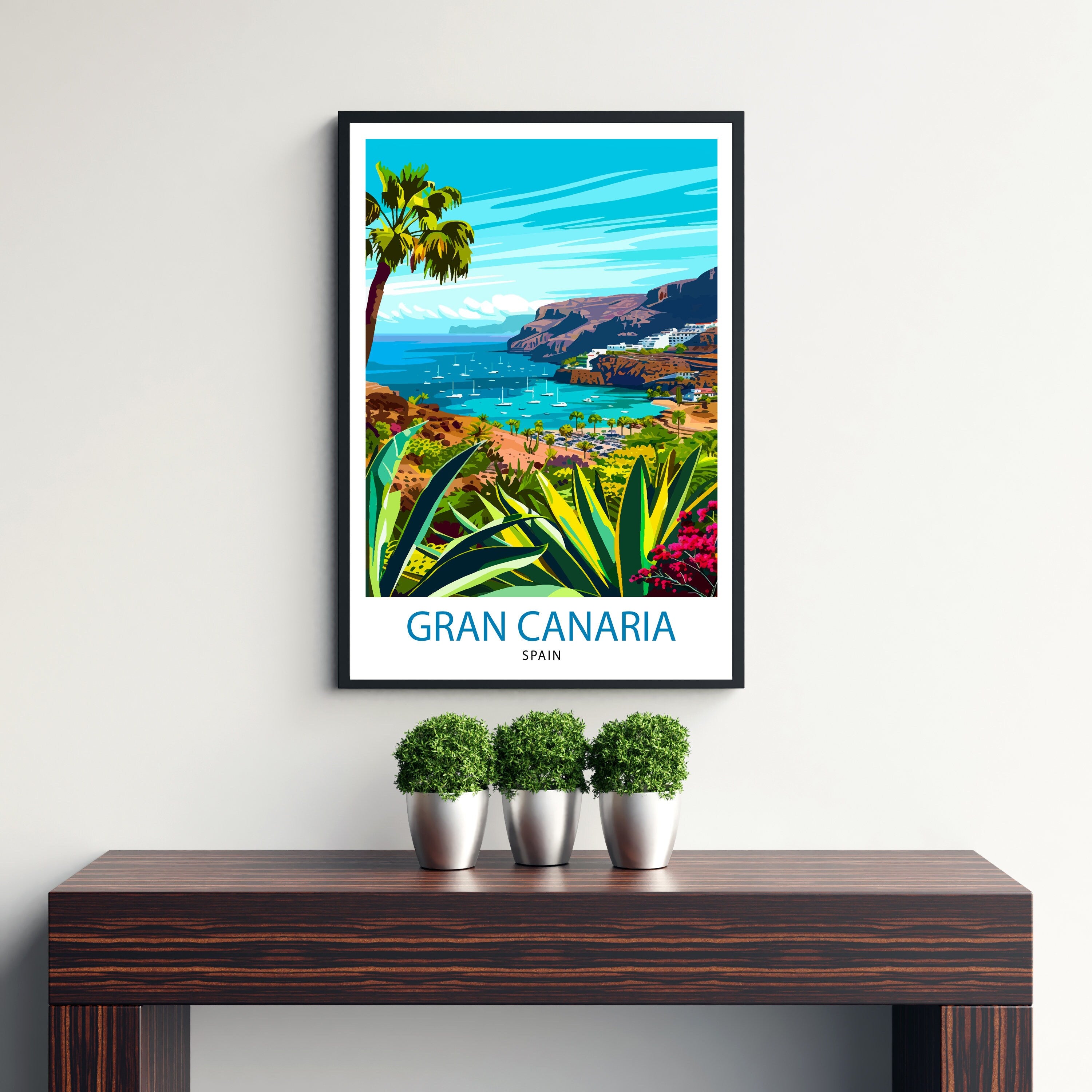 Gran Canaria Canary Islands Travel Print Wall Decor Wall Art Gran Canaria Wall Hanging Home Décor Gran Canaria Gift Art Lovers Spanish
