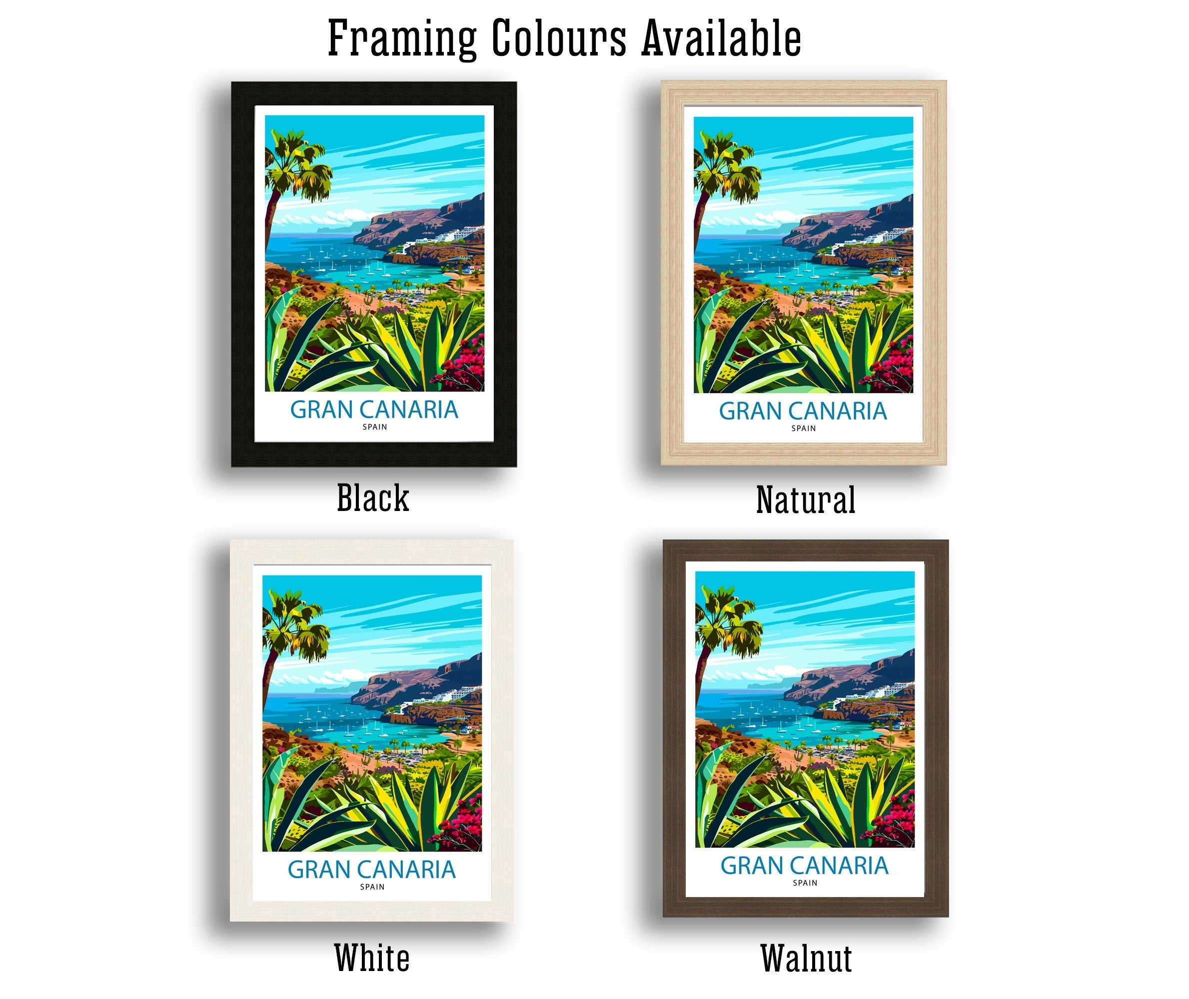 Gran Canaria Canary Islands Travel Print Wall Decor Wall Art Gran Canaria Wall Hanging Home Décor Gran Canaria Gift Art Lovers Spanish