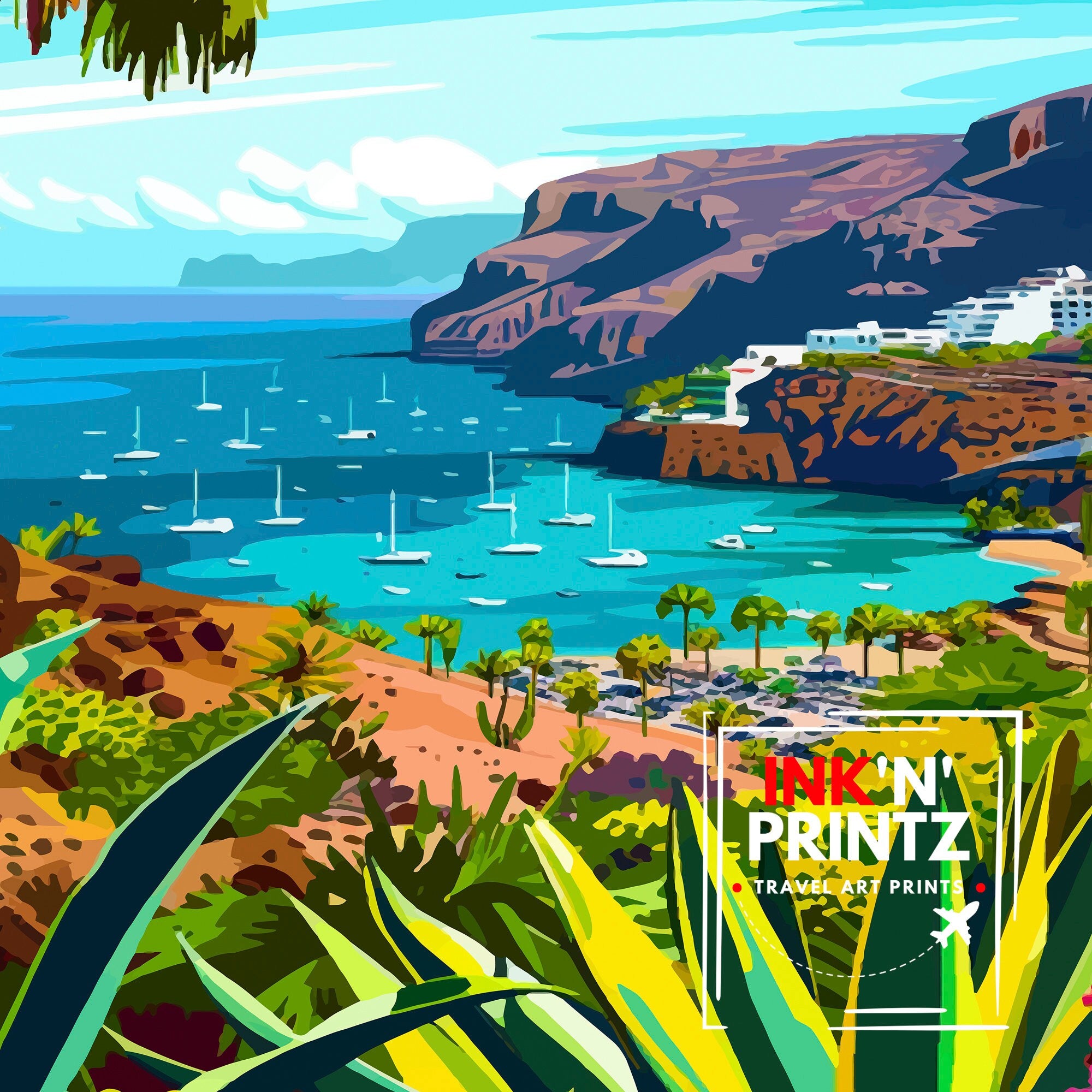 Gran Canaria Canary Islands Travel Print Wall Decor Wall Art Gran Canaria Wall Hanging Home Décor Gran Canaria Gift Art Lovers Spanish