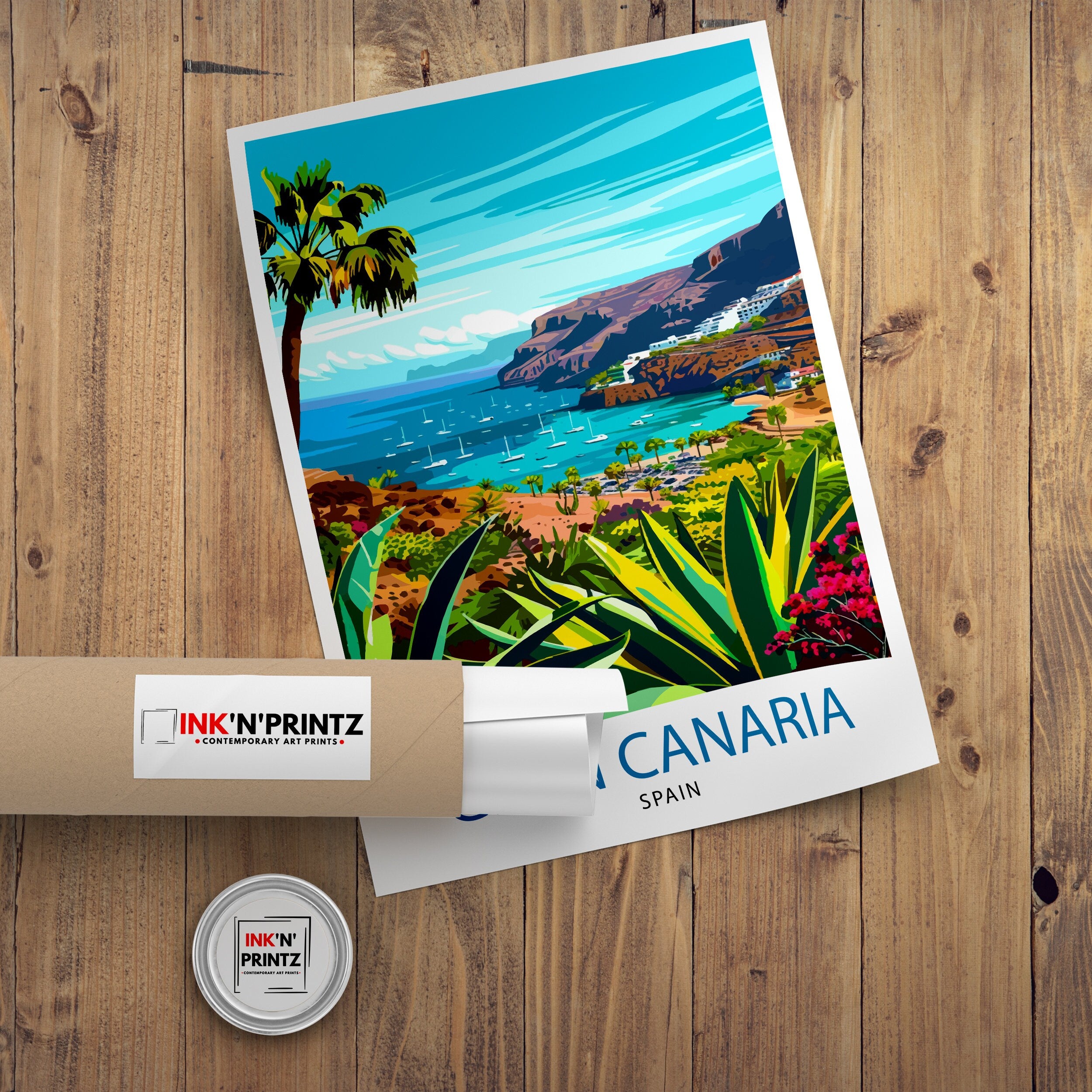 Gran Canaria Canary Islands Travel Print Wall Decor Wall Art Gran Canaria Wall Hanging Home Décor Gran Canaria Gift Art Lovers Spanish