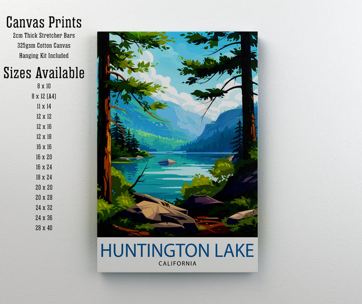 Huntington Lake California Travel Print Wall Decor Wall Art Huntington Lake Wall Hanging Home Décor Huntington Lake Gift Art Lovers