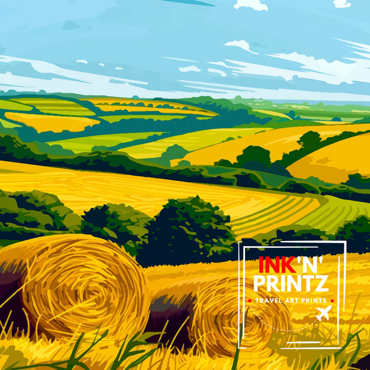 Lincolnshire Wolds England Travel Poster