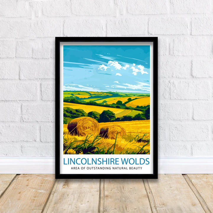 Lincolnshire Wolds England Travel Poster