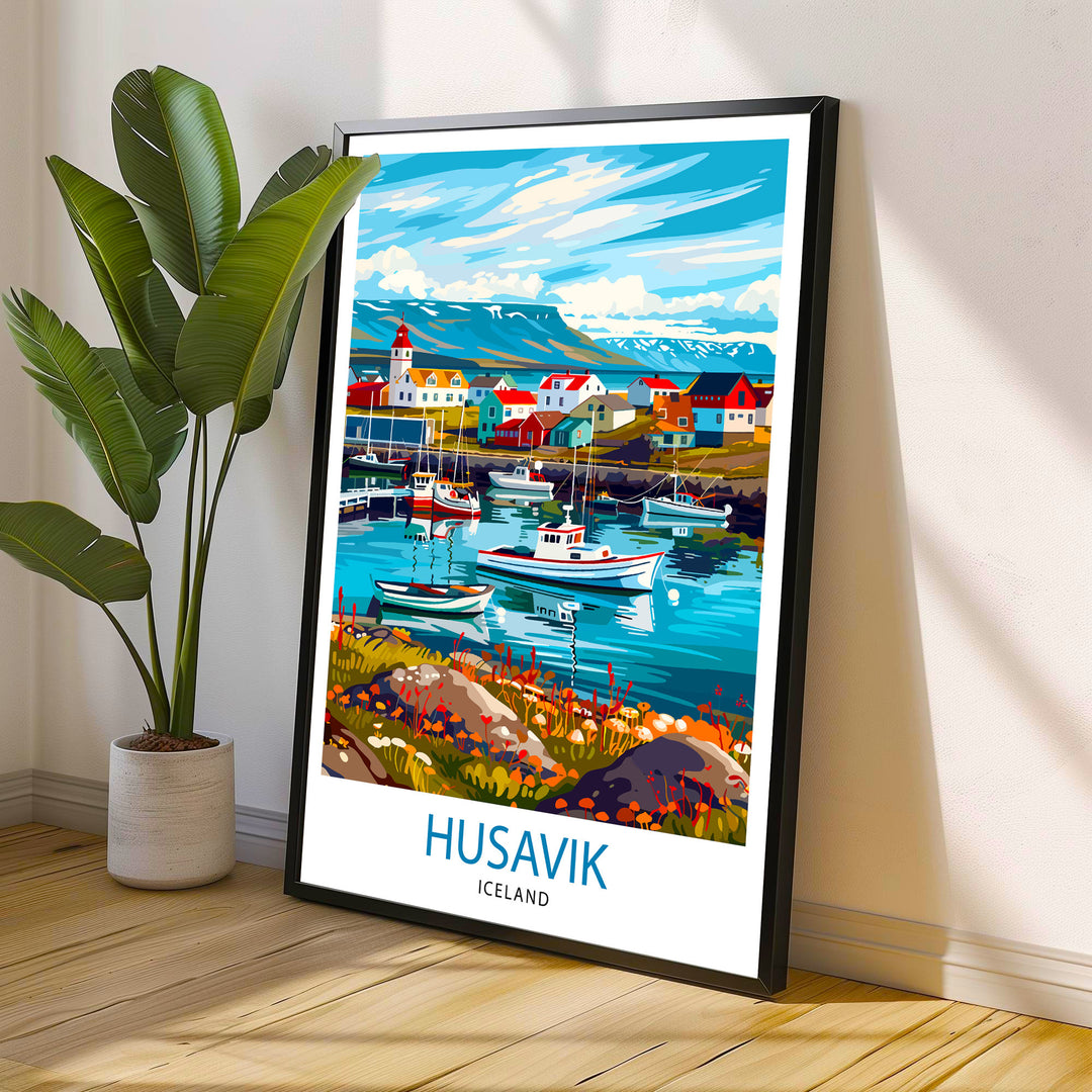 Husavík Iceland Travel Print Wall Decor Wall Art Húsavík Wall Hanging Home Decor Husavík Gift Art Lovers Icelandic Art Lover Gift Print Art