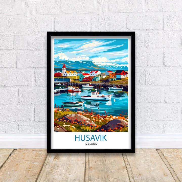 Husavík Iceland Travel Print Wall Decor Wall Art Húsavík Wall Hanging Home Decor Husavík Gift Art Lovers Icelandic Art Lover Gift Print Art