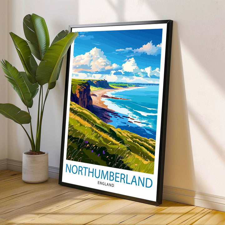 Northumberland England Travel Print Wall Decor Wall Art Northumberland Wall Hanging Home Décor Northumberland Gift Art Lovers British Art