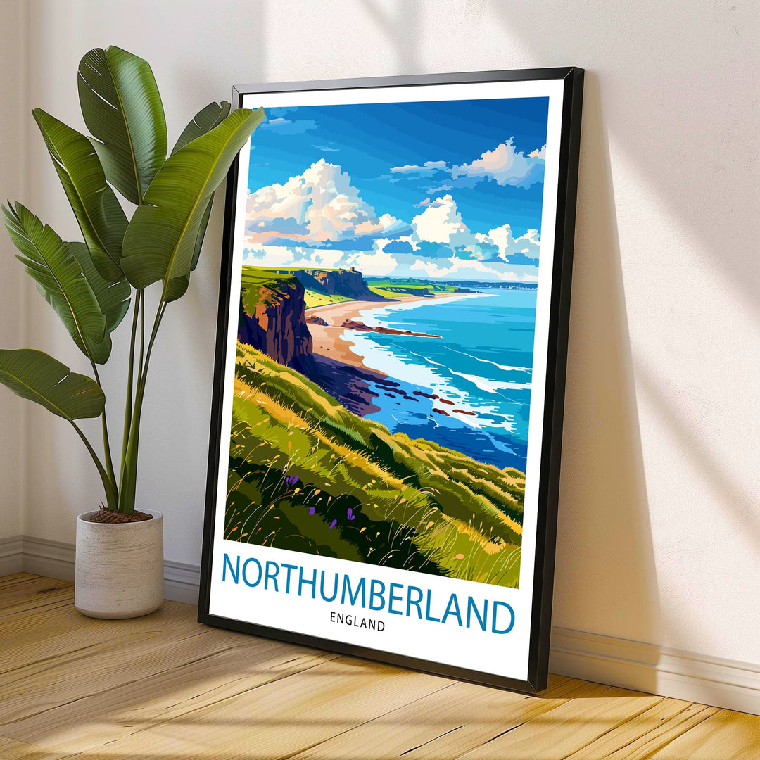 Northumberland England Travel Poster