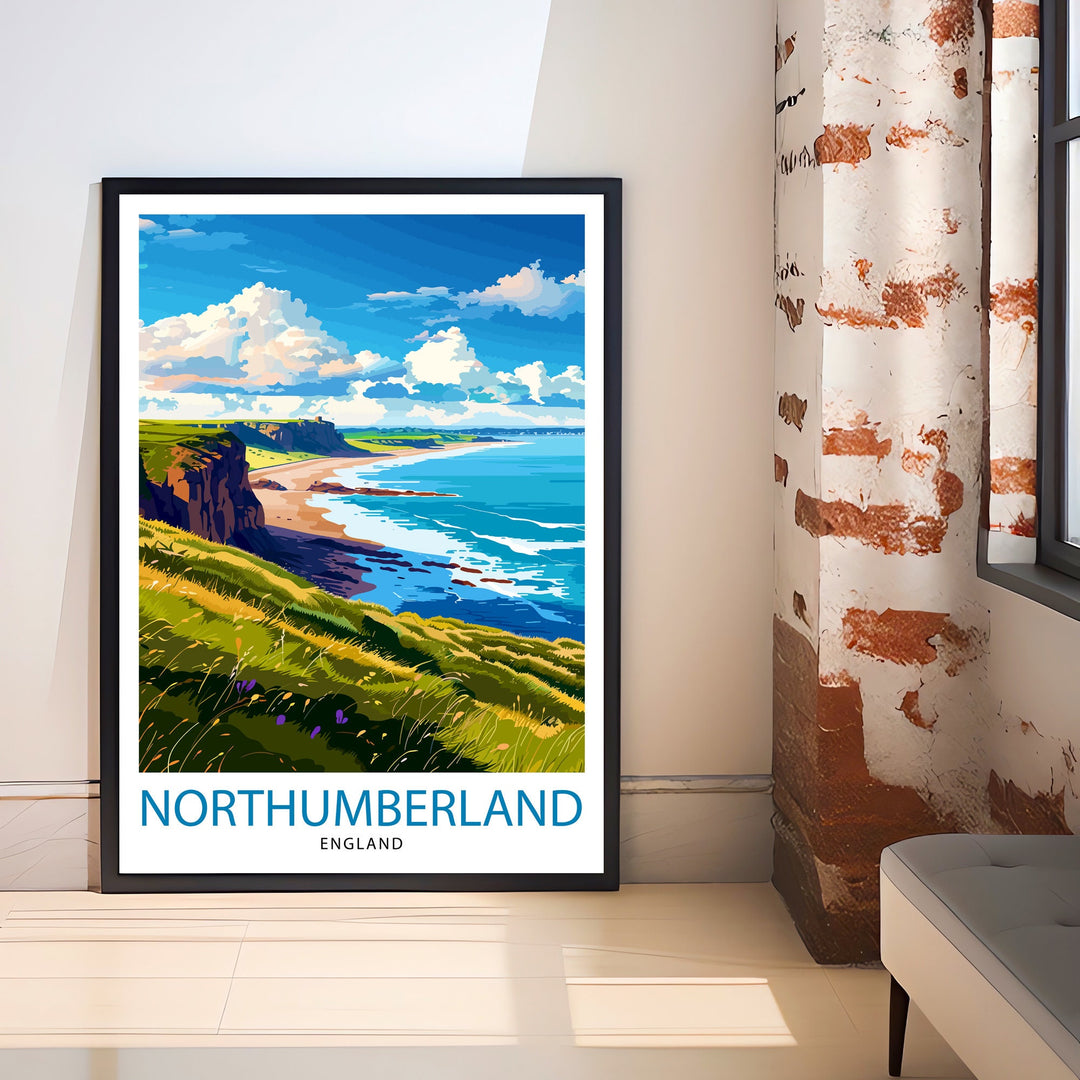 Northumberland England Travel Poster