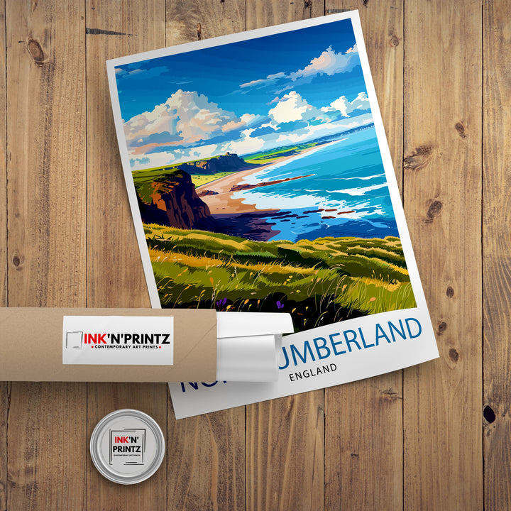 Northumberland England Travel Poster