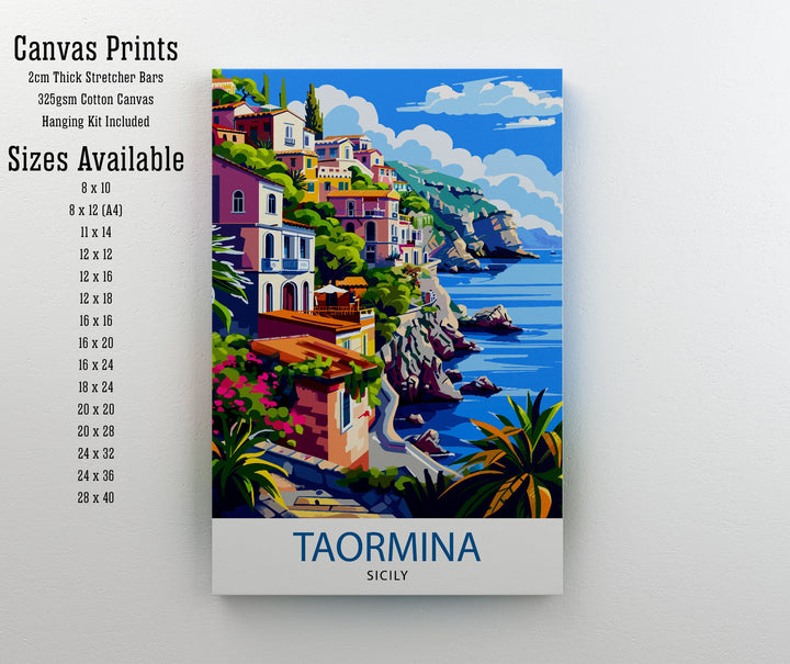 Taormina Sicily Travel Print Wall Decor Wall Art Taormina Wall Hanging Home Décor Taormina Gift Art Lovers Italian Art Lover Gift Print Art