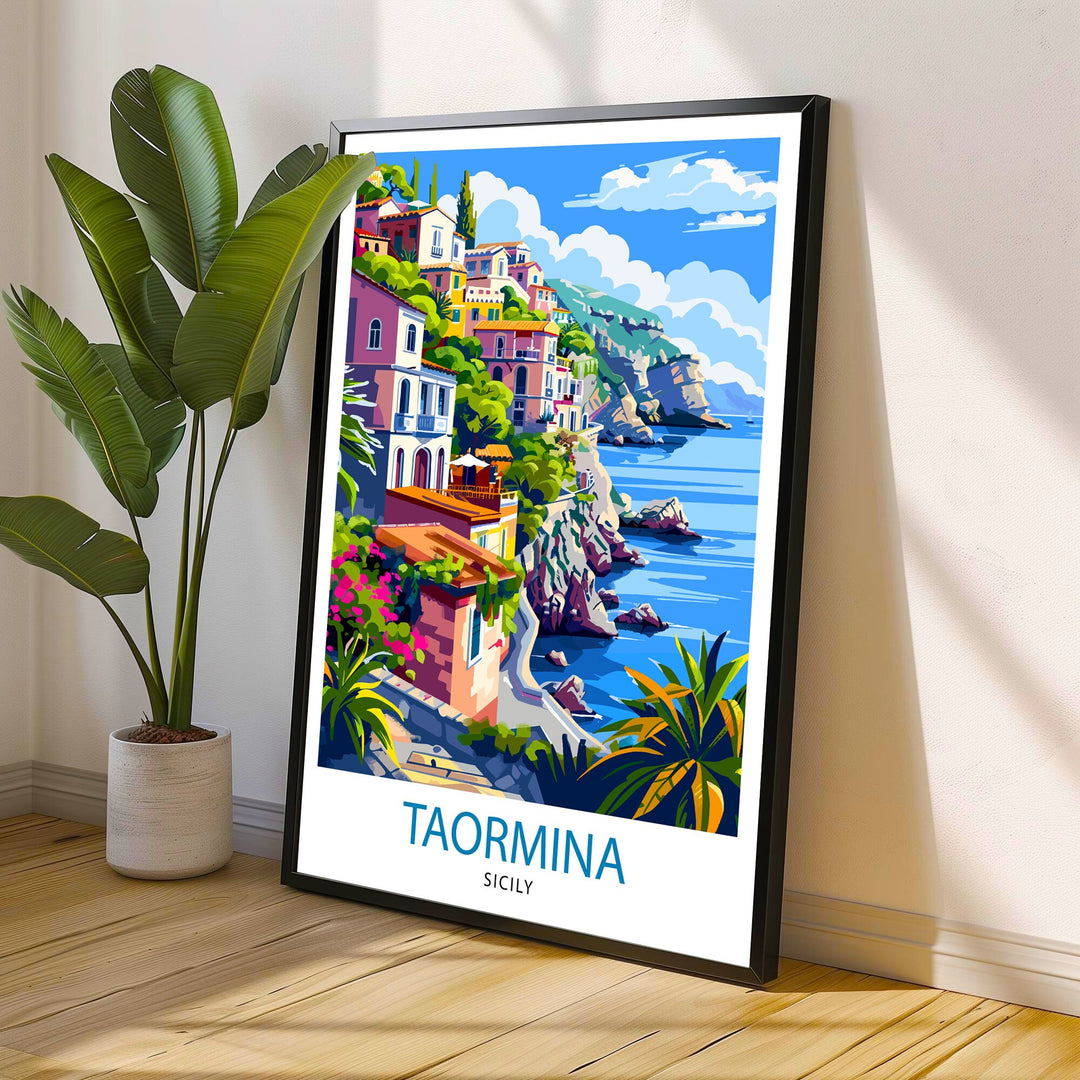 Taormina Sicily Travel Poster