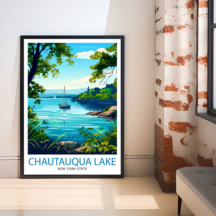 Chautauqua Lake New York Travel Print Wall Decor Wall Art Chautauqua Lake Wall Hanging Home Décor Chautauqua Lake Gift Art Lovers American