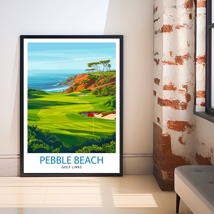 Pebble Beach Golf Links California Travel Print Wall Decor Wall Art Pebble Beach Wall Hanging Home Décor Pebble Beach Gift Art Lovers Golf