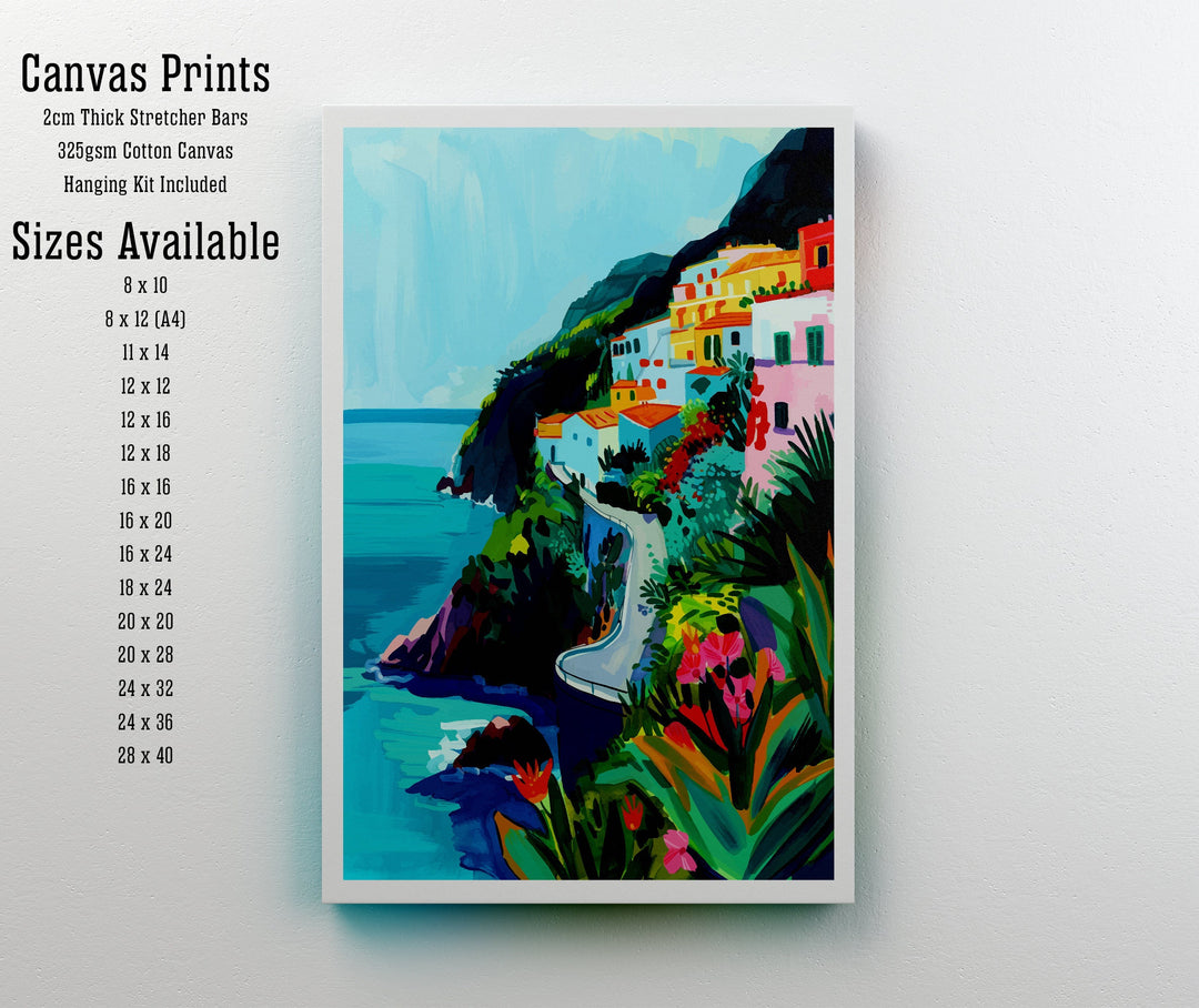 Amalfi Coast Italy Travel Print Wall Decor Wall Art Amalfi Coast Wall Hanging Home Décor Amalfi Coast Gift Art Lovers Italian Art Lover