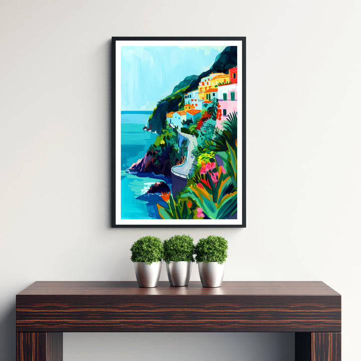 Amalfi Coast Italy Travel Poster