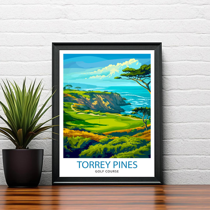 Torrey Pines Golf Course California Travel Print Wall Decor Wall Art Torrey Pines Wall Hanging Home Décor Torrey Pines Gift Art Lovers