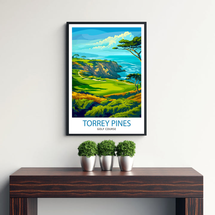 Torrey Pines Golf Course California Travel Print Wall Decor Wall Art Torrey Pines Wall Hanging Home Décor Torrey Pines Gift Art Lovers