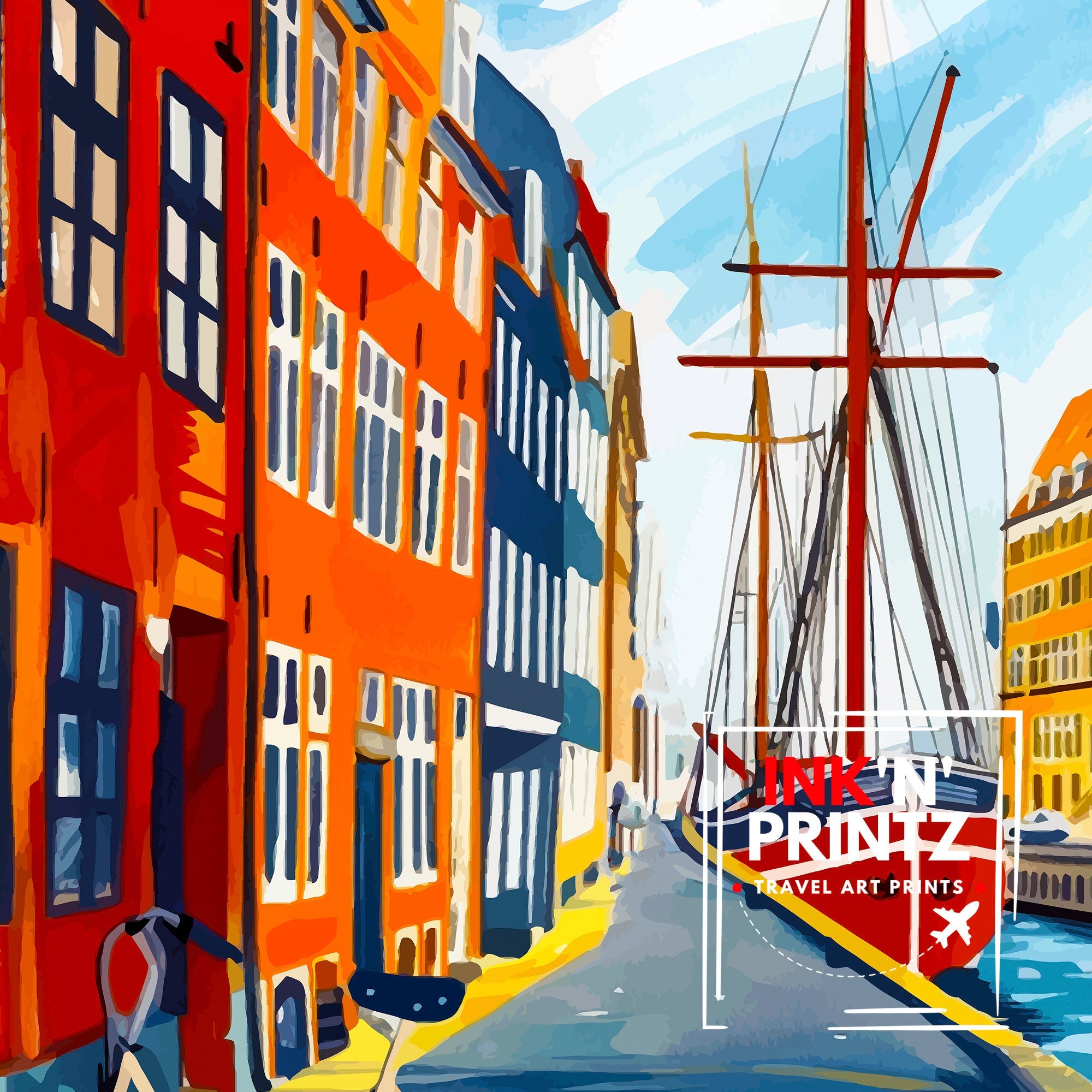 Copenhagen Denmark Travel Poster