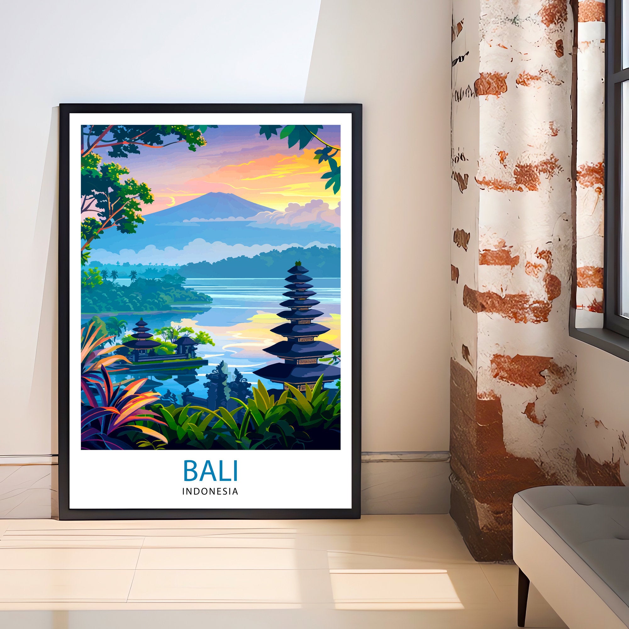 Bali Indonesia Travel Print Wall Decor Wall Art Bali Wall Hanging Home Décor Bali Gift Art Lovers Indonesia Art Lover Gift Print Art