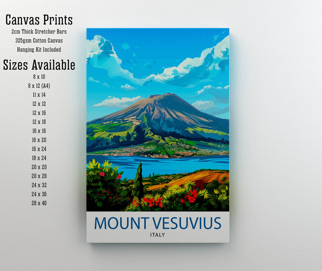 Mount Vesuvius Italy Travel Print Wall Decor Wall Art Mount Vesuvius Wall Hanging Home Décor Mount Vesuvius Gift Art Lovers Italian Art