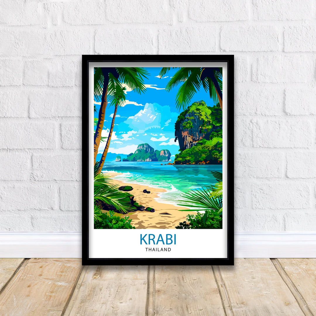 Krabi Thailand Travel Print Wall Decor Wall Art Krabi Wall Hanging Home Décor Krabi Gift Art Lovers Thai Art Lover Gift Print Art