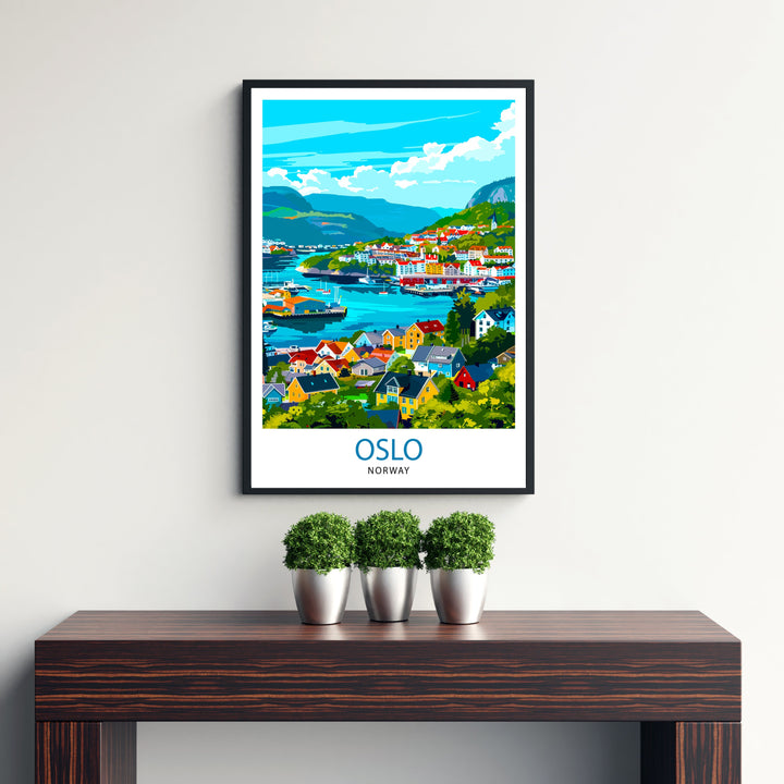 Oslo Norway Travel Print Wall Decor Wall Art Oslo Wall Hanging Home Décor Oslo Gift Art Lovers Norwegian Art Lover Gift Print Art