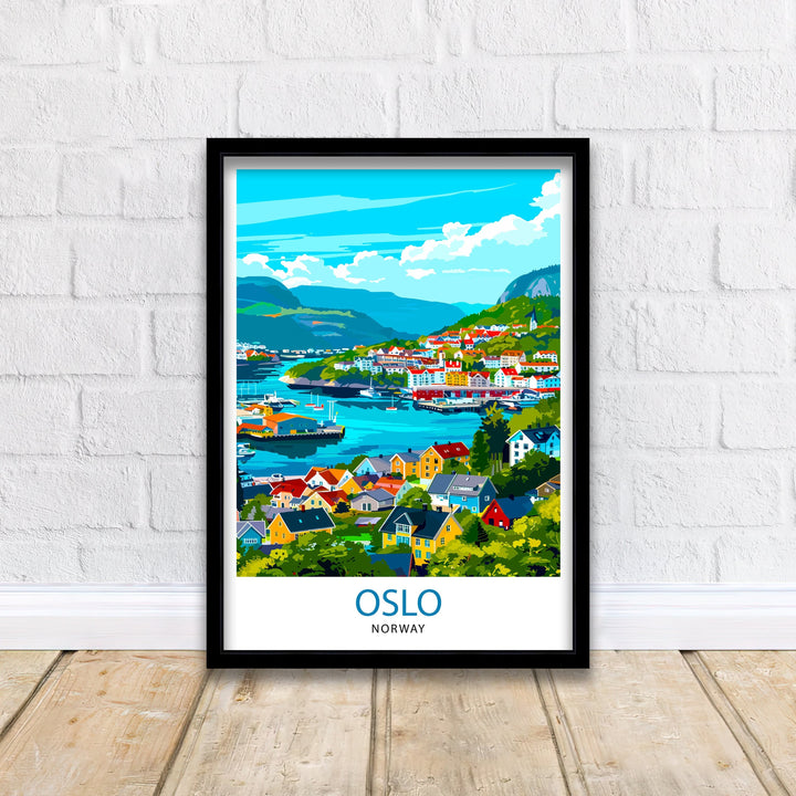 Oslo Norway Travel Print Wall Decor Wall Art Oslo Wall Hanging Home Décor Oslo Gift Art Lovers Norwegian Art Lover Gift Print Art