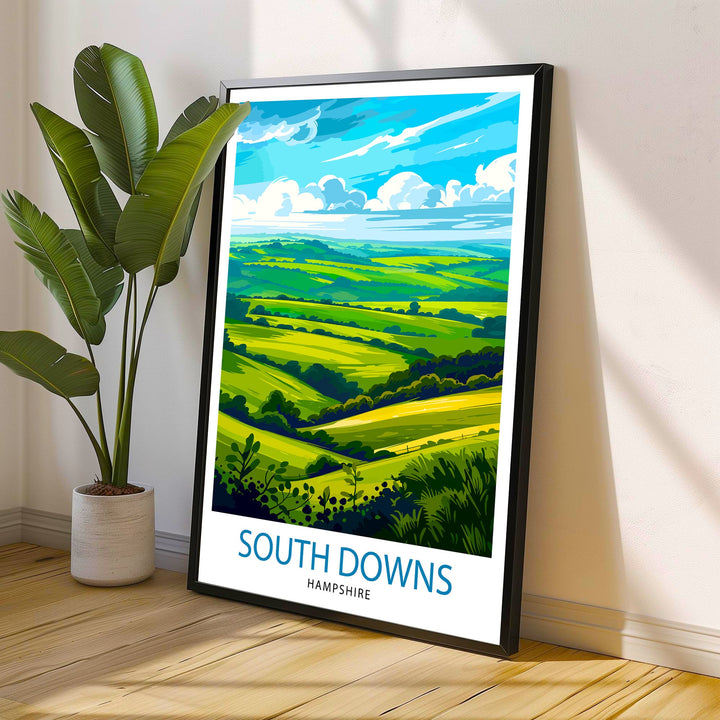 South Downs England Travel Poster