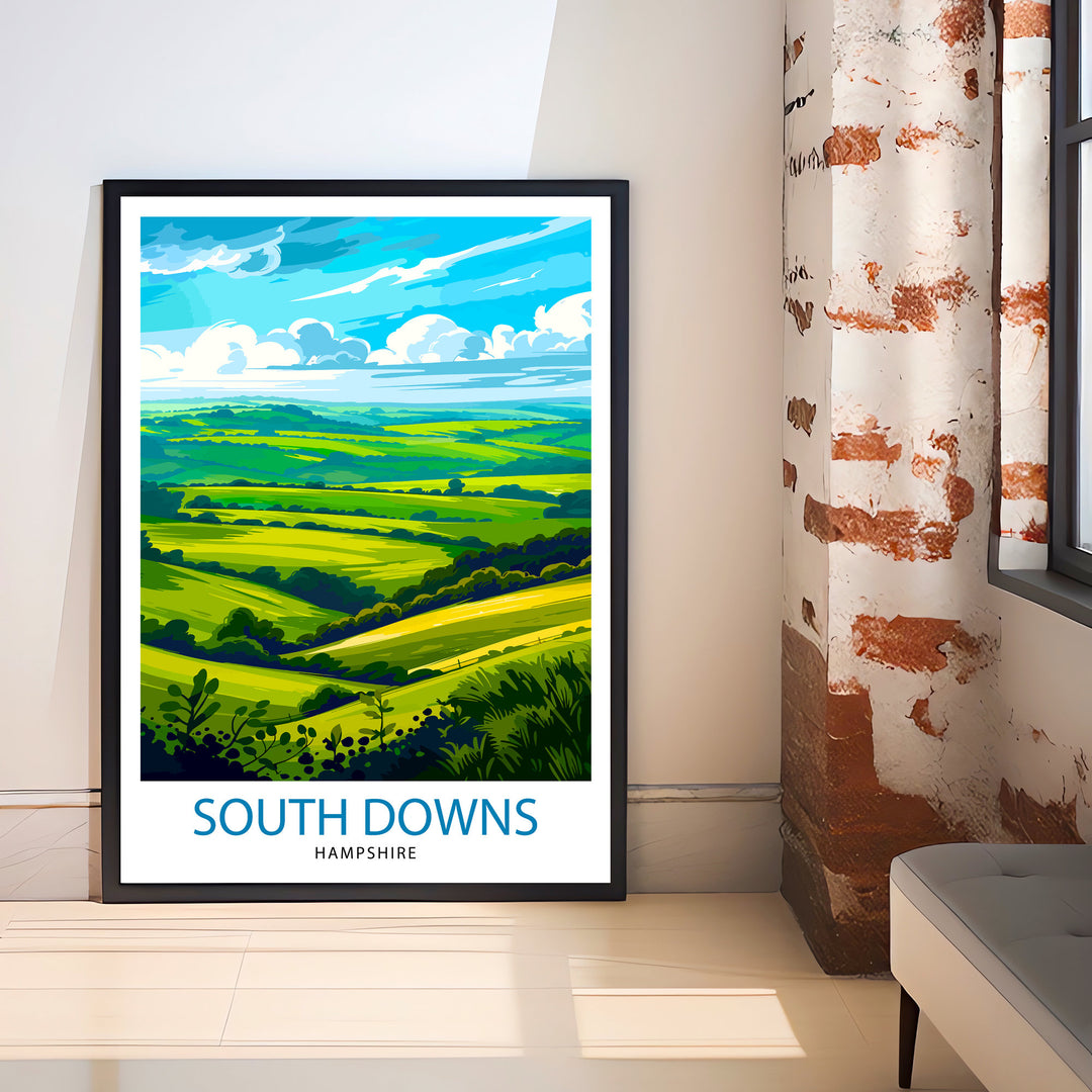 South Downs England Travel Poster